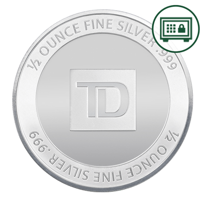 A picture of a 1/2 oz TD Silver Round - Secure Storage